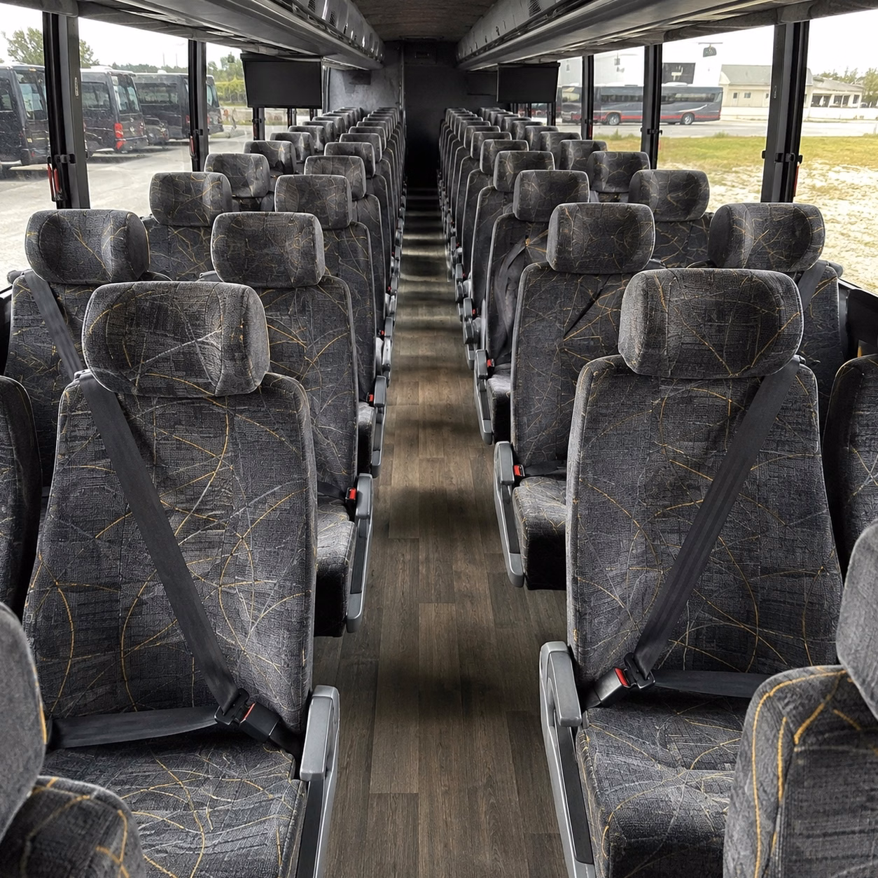 56 passenger charter bus interior
